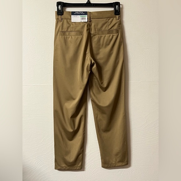 Nautica School Uniform Pants Burnished Khaki Polyester Size 8 Regular New - Picture 2 of 4